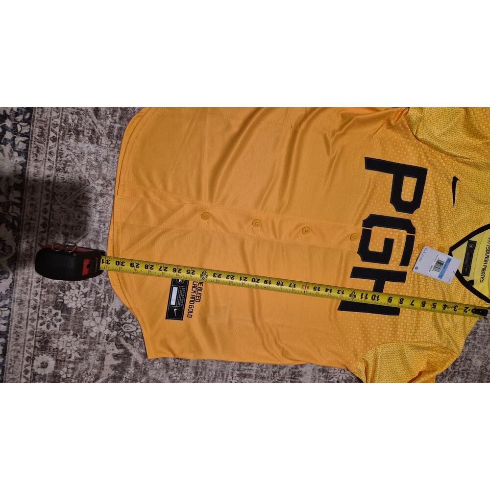 Nike Pittsburgh Pirates City Connect Jersey Mens M Yellow PGH MLB NWT - Picture 10 of 14